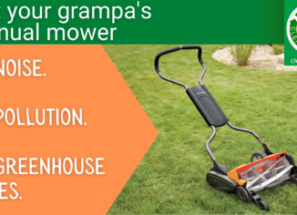 photo of manual lawn mower