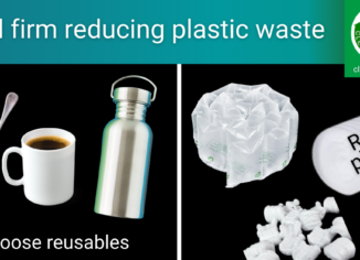 photo showing alternatives to single use plastics and plastic packing materials that can be reused