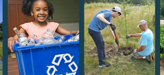 collage of photos of green activities