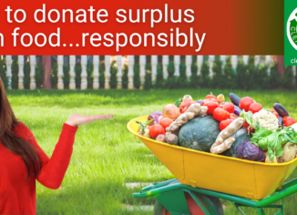 photo of smiling woman with wheelbarrow full of produce