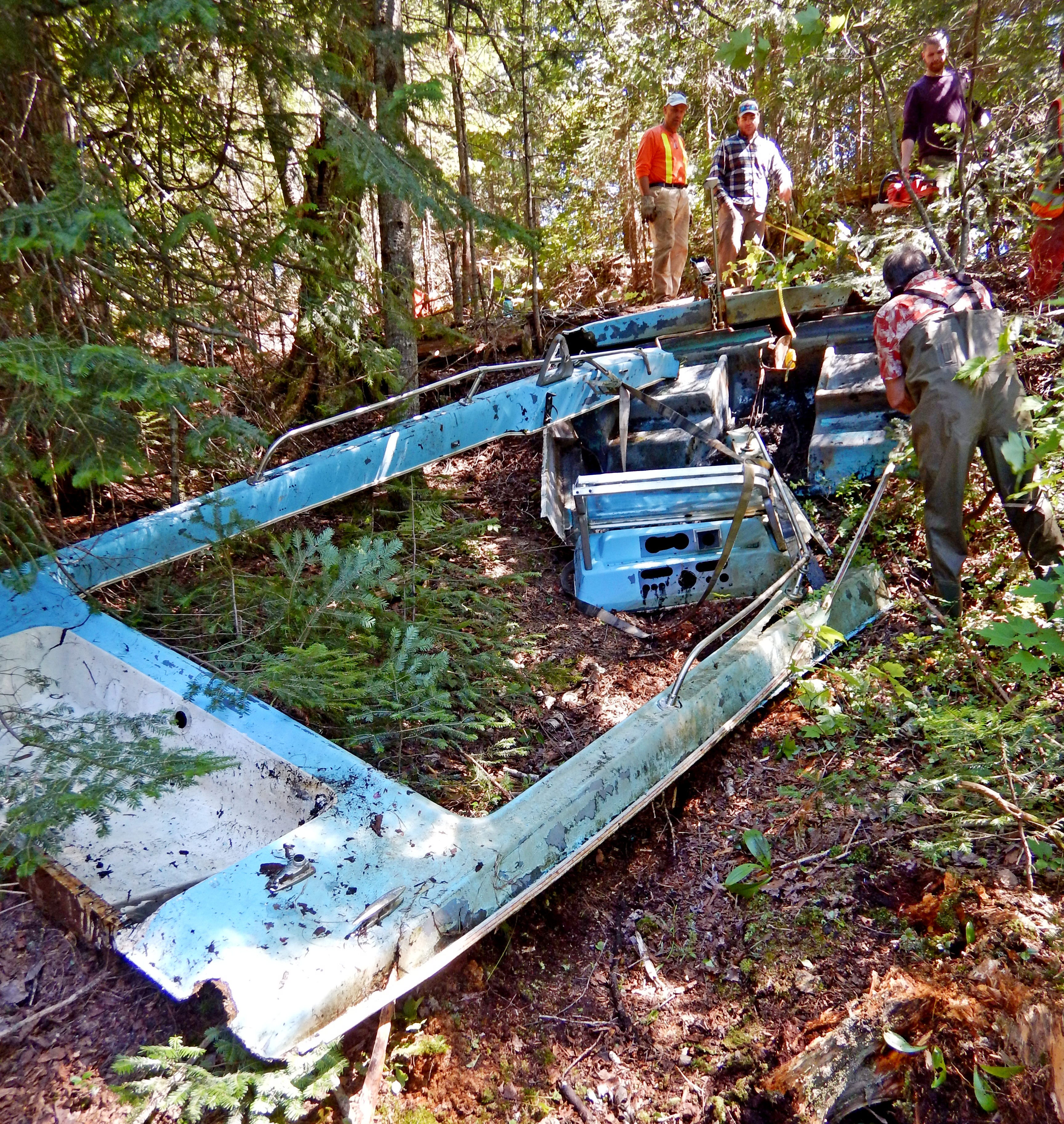 photo of boat pulled in two