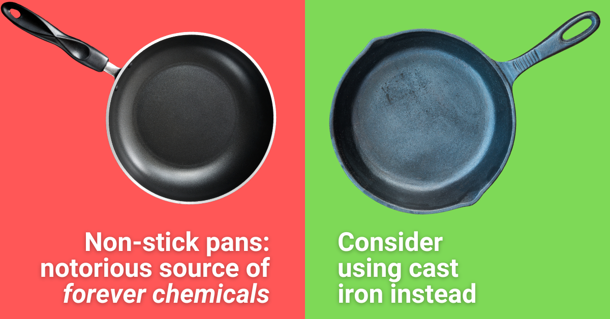 photos of nonstick pan and cast iron pan