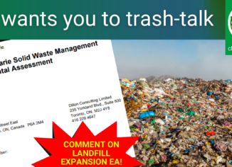 photos of landfill and EA report cover