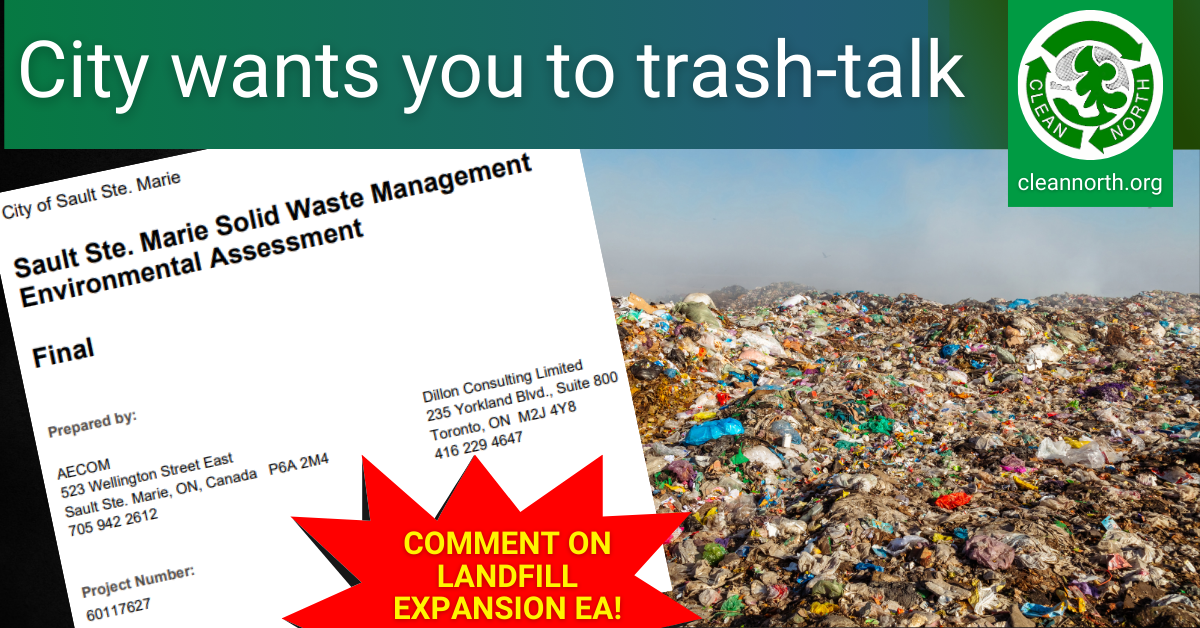 photo of landfill and EA report cover