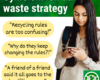 photo of woman receiving cynical texts about recycling